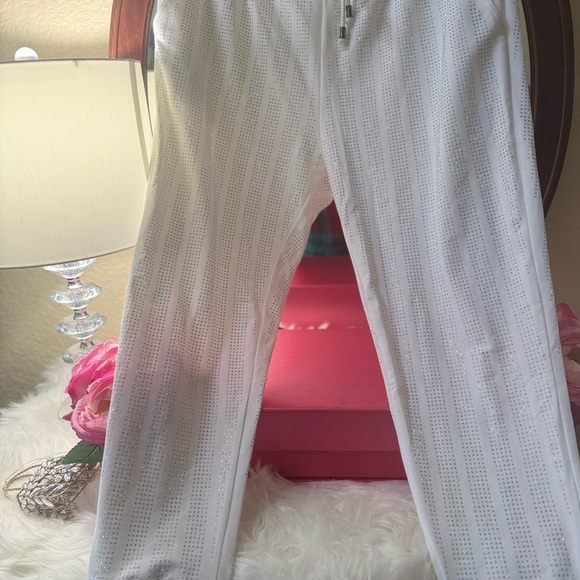 Plus Size (Luxury Curvy) White Rhinestone Hoodie and Pants Set - Picture 9 of 11